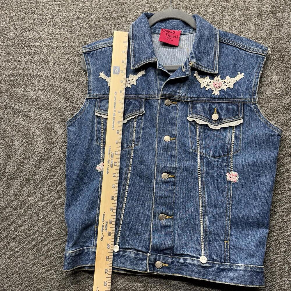 VTG 80s Carol’s Denims Personalized Womens 100%Cotton Vest M - Picture 4 of 5